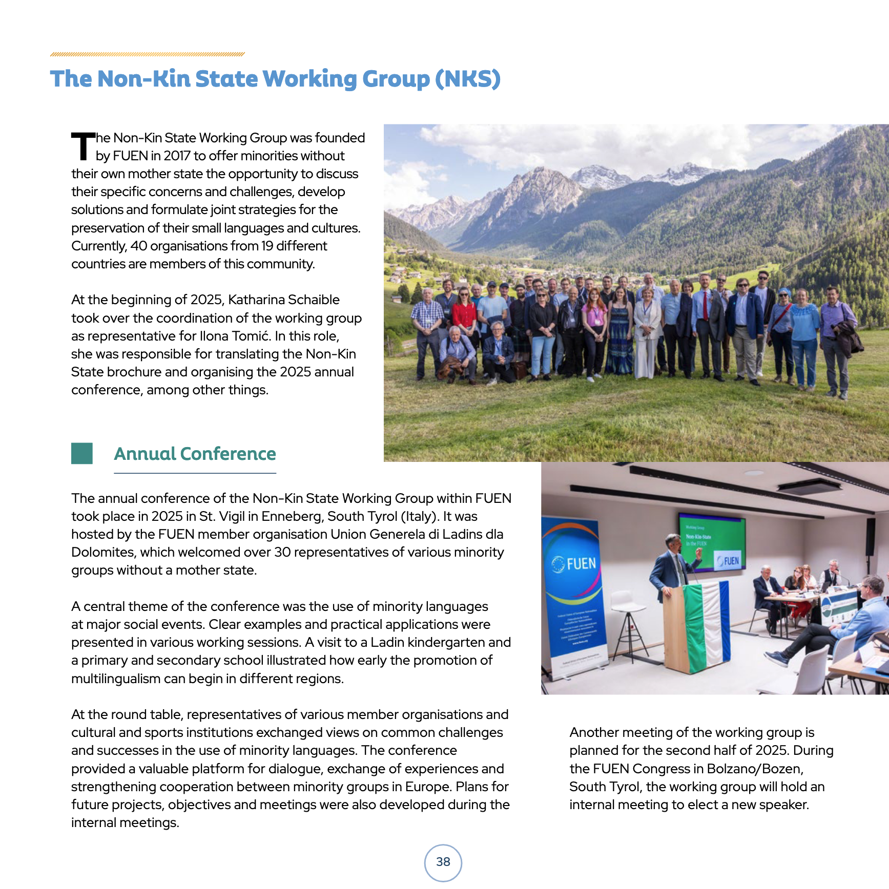 The NKS Working Group in the FUEN Annual Report